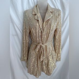 NWT iridescent sequined wrap dress